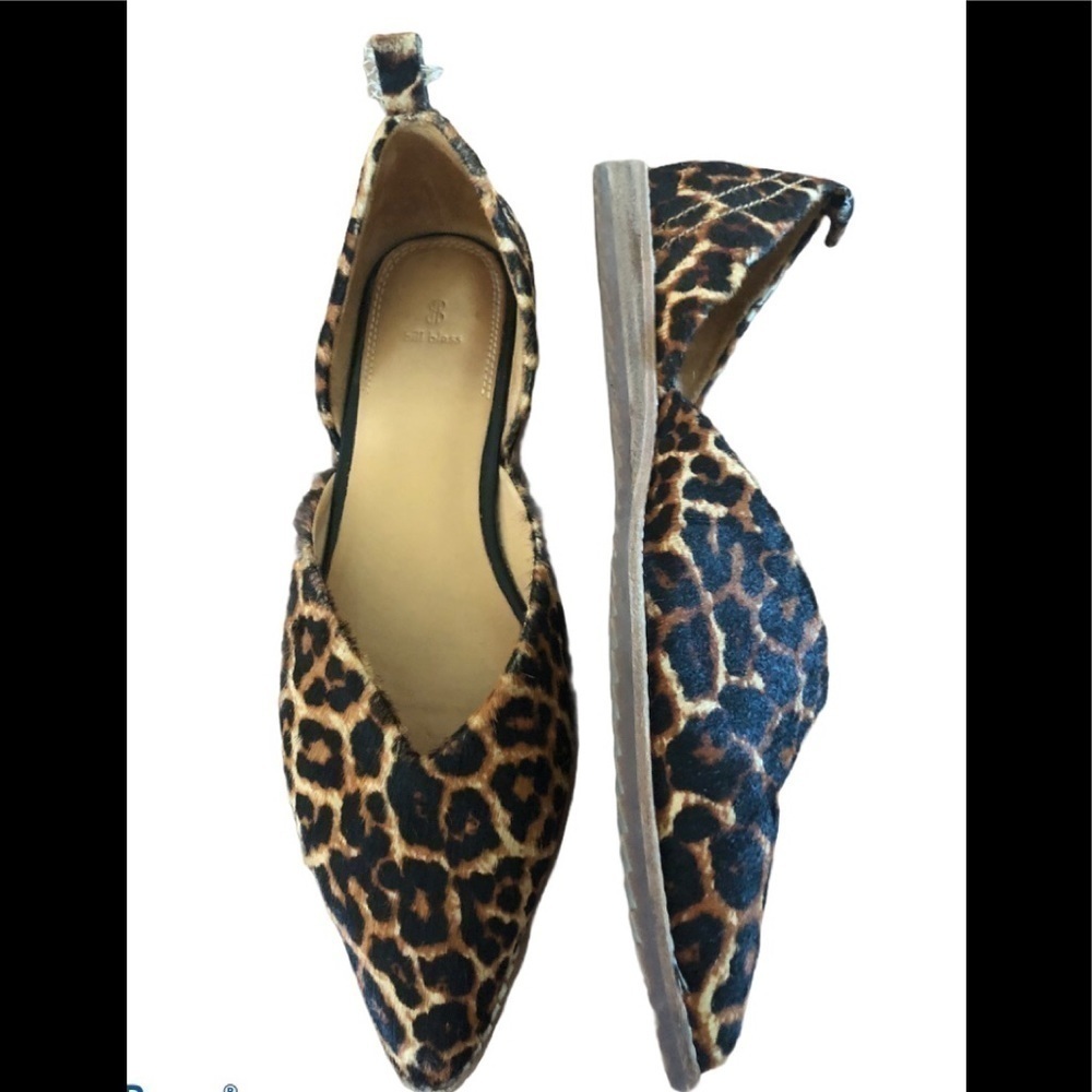 Bill Blass Leopard Calf Hair Sybil Flats 7.5 Animal Print Casual Bohemian Chic
